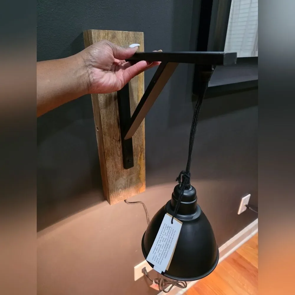 Magnolia Home by Joanna Gaines Wall Mounted Lamp Sconce Metal Wood Plug In